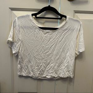 Socialite white cropped tee